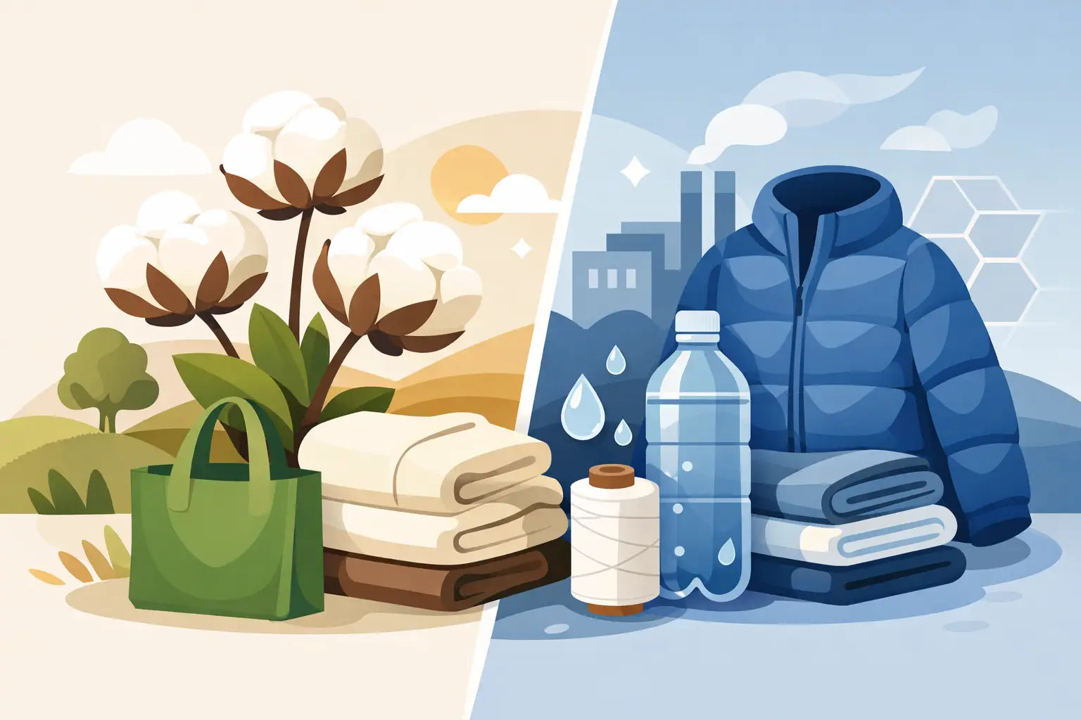 Organic Cotton vs Polyester im Alltag