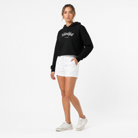 Crop-Hoodie "MINDFUL" (Black) - Pilates Club Collection