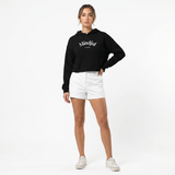 Crop-Hoodie "MINDFUL" (Black) - Pilates Club Collection