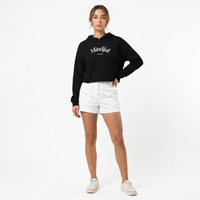 Crop-Hoodie "MINDFUL" (Black) - Pilates Club Collection