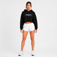 Crop-Hoodie "MINDSET" (Black) - Pilates Club Collection